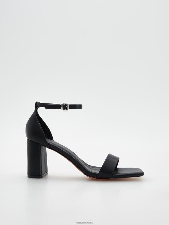 negru Reserved femei pantofi sandale cu toc bloc 648HZ958
