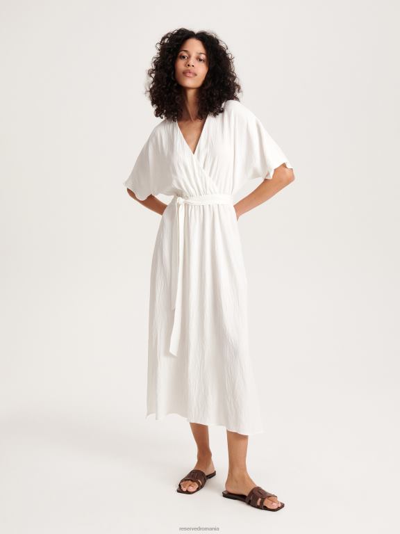 cremă Reserved femei îmbrăcăminte rochie maxi bogata in vascoza 648HZ213