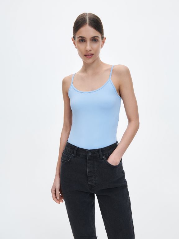 albastru deschis Reserved femei îmbrăcăminte top slim fit 648HZ471