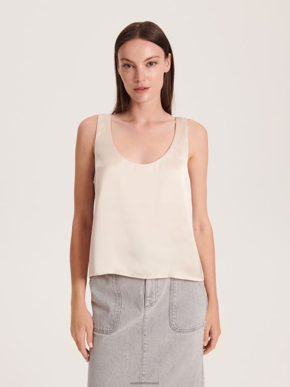 bej Reserved femei îmbrăcăminte blat din satin 648HZ513