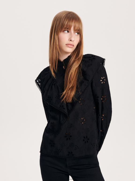 negru Reserved femei îmbrăcăminte bluză 648HZ25