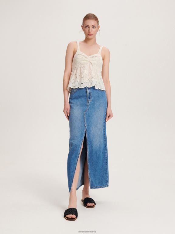 nud Reserved femei îmbrăcăminte bluză cu detaliu croșetat 648HZ356