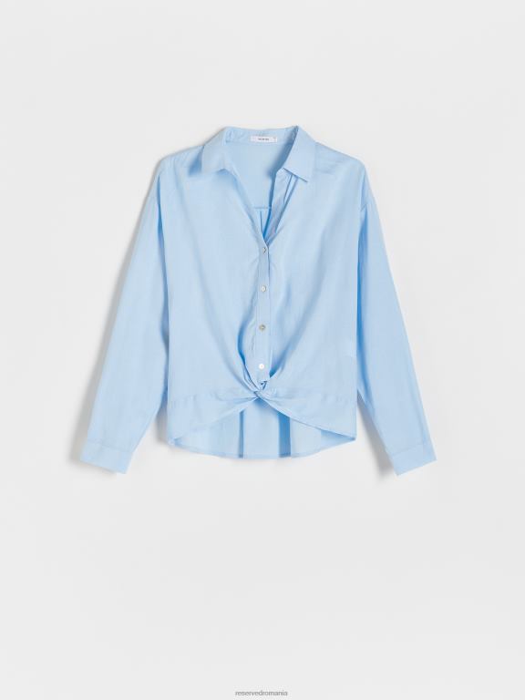 albastru deschis Reserved femei îmbrăcăminte cămașă bogată în viscoză 648HZ121
