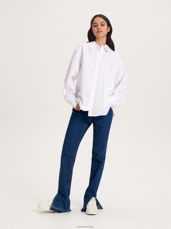 cremă Reserved femei îmbrăcăminte cămașă din amestec lyocell 648HZ289