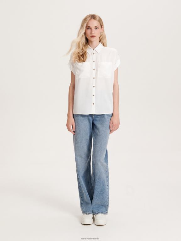 cremă Reserved femei îmbrăcăminte cămașă ecovero 648HZ314