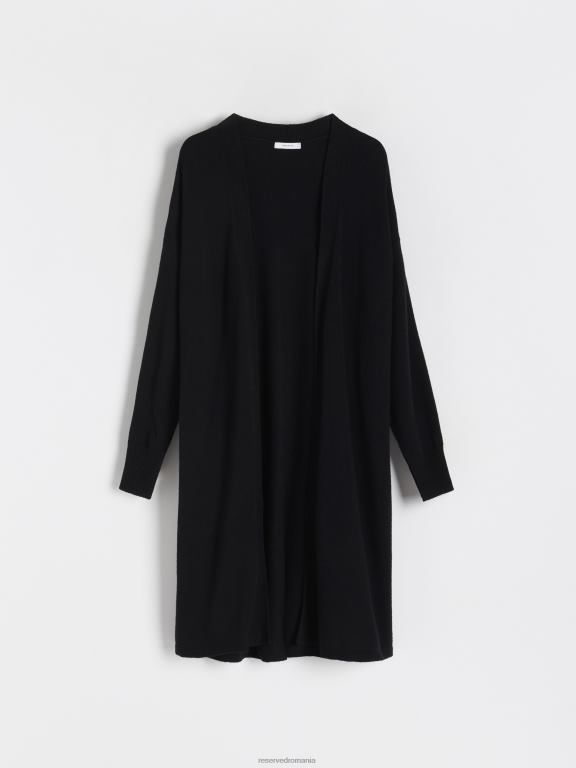 negru Reserved femei îmbrăcăminte cardigan simplu bogat în viscoză 648HZ931