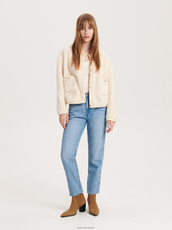 nud Reserved femei îmbrăcăminte jachetă din faux shearling 648HZ874