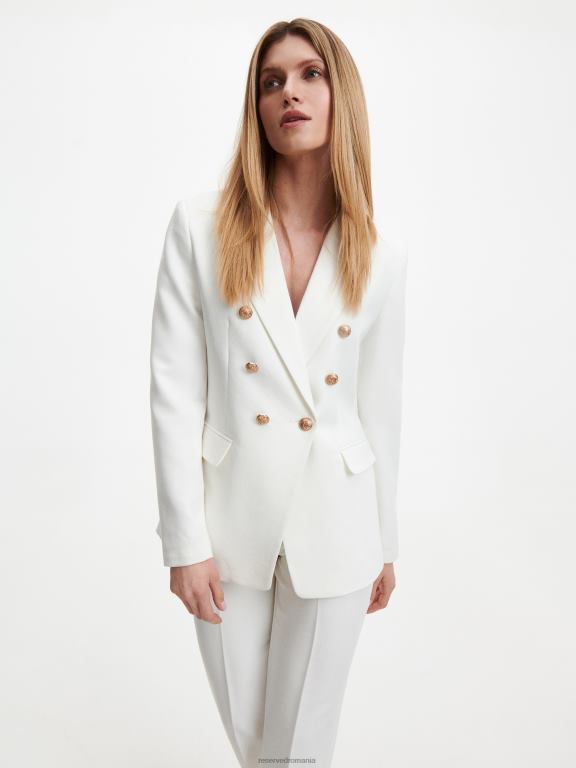 alb Reserved femei îmbrăcăminte blazer simplu 648HZ153