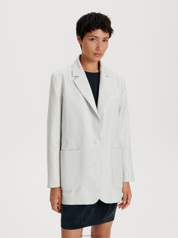 albastru deschis Reserved femei îmbrăcăminte blazer cu un singur piept 648HZ247