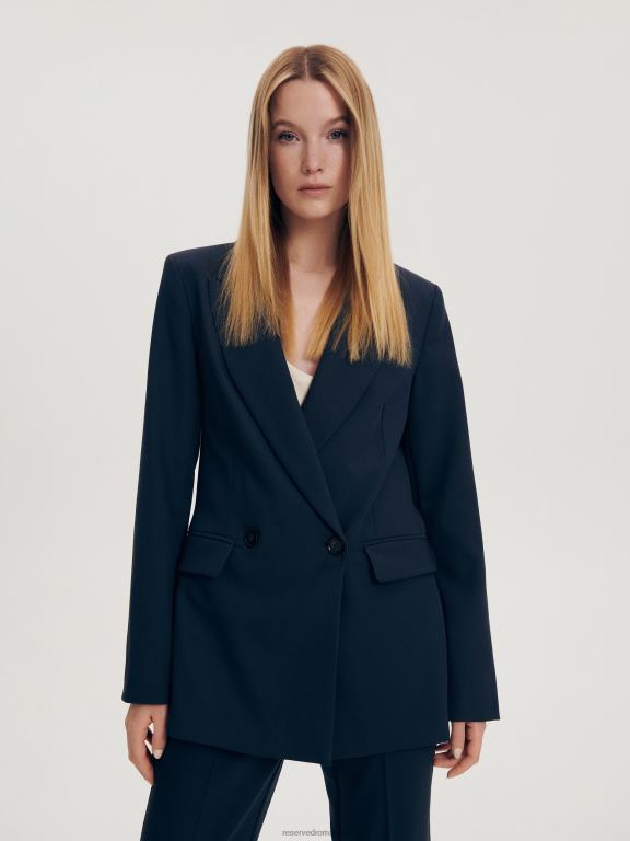 marina Reserved femei îmbrăcăminte blazer dublu în amestec de viscoză 648HZ262