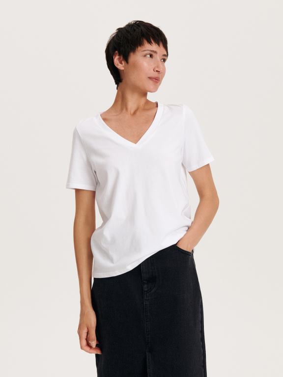 alb Reserved femei îmbrăcăminte tricou nou regular fit 648HZ439