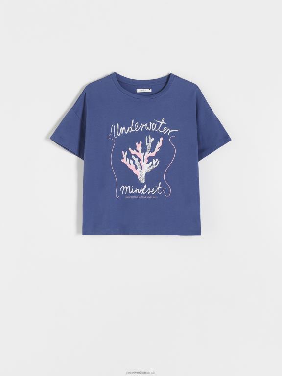 indigo Reserved femei îmbrăcăminte tricou boxy 648HZ473