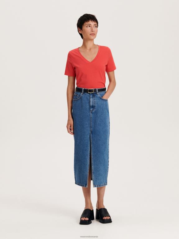 roșu Reserved femei îmbrăcăminte tricou cu potrivire regulata 648HZ401