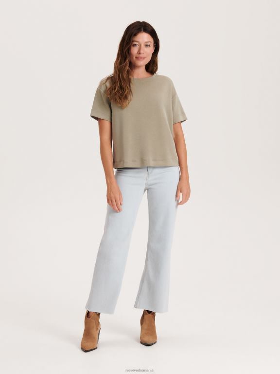 verde maroniu Reserved femei îmbrăcăminte tricou nou regular fit 648HZ426
