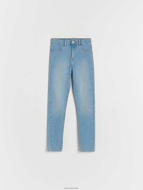 albastru Reserved fetelor îmbrăcăminte blugi skinny cu talie înaltă 648HZ1778