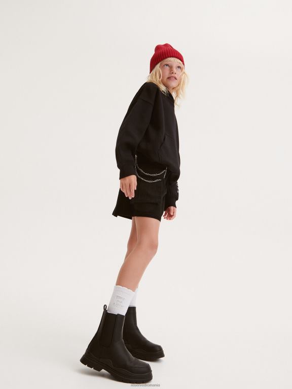 negru Reserved fetelor îmbrăcăminte fusta cu buzunare 648HZ1759