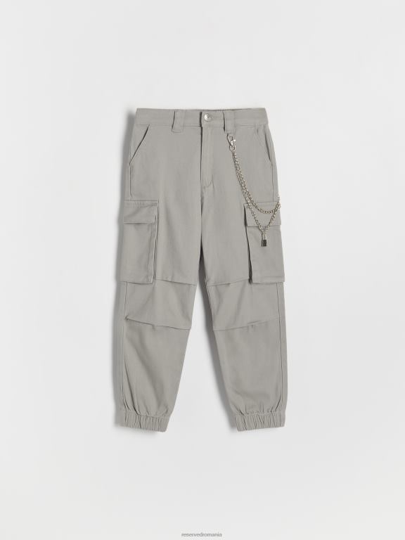 gri deschis Reserved fetelor îmbrăcăminte pantaloni 648HZ1918