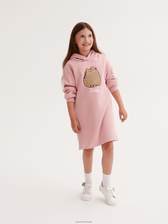 trandafir prăfuit Reserved fetelor îmbrăcăminte rochie din jerse pusheen 648HZ1875