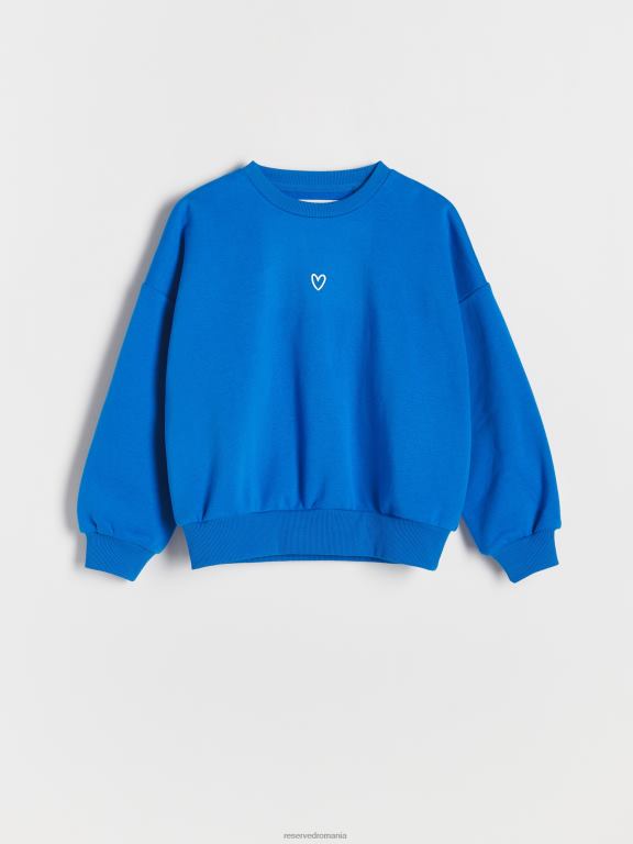 albastru Reserved fetelor îmbrăcăminte hanorac cu inimă 648HZ1849