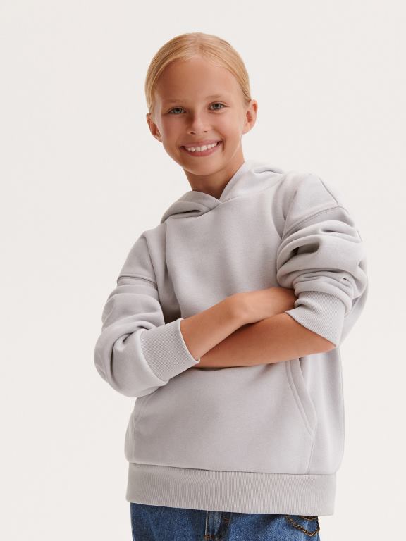 gri deschis Reserved fetelor îmbrăcăminte hanorac cu gluga 648HZ1721