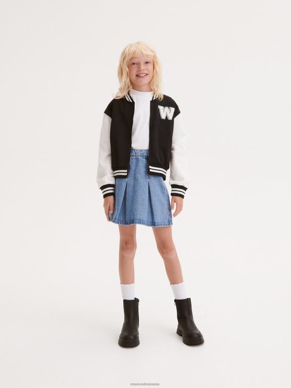 negru Reserved fetelor îmbrăcăminte top de jogging 648HZ1746