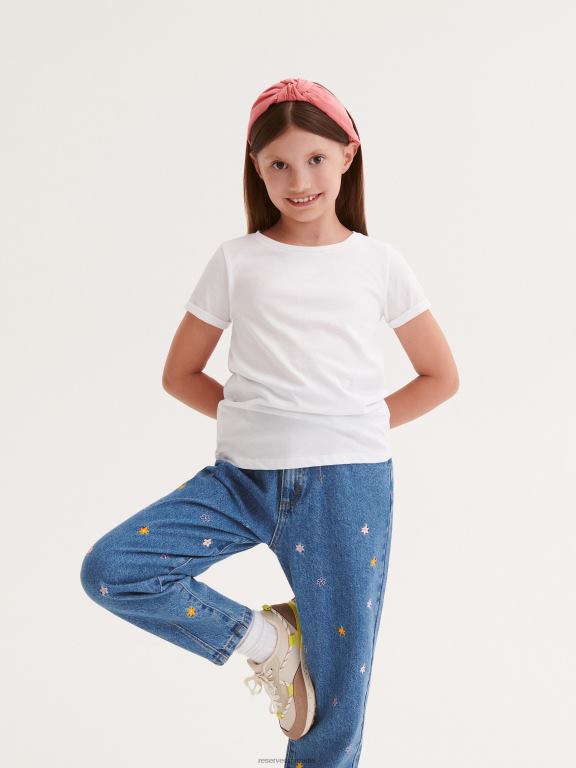 alb Reserved fetelor îmbrăcăminte tricou din bumbac 648HZ1921