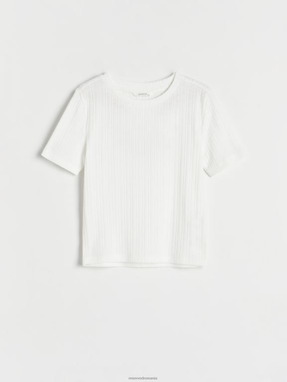 cremă Reserved fetelor îmbrăcăminte tricou din tricot în coastă 648HZ1787