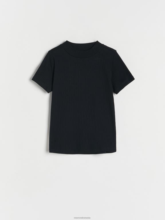 negru Reserved fetelor îmbrăcăminte tricou din tricot în coastă 648HZ1938