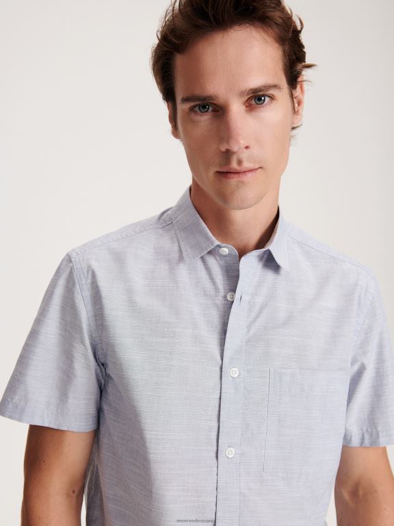 indigo Reserved bărbați îmbrăcăminte cămașă cu potrivire obișnuită 648HZ1389