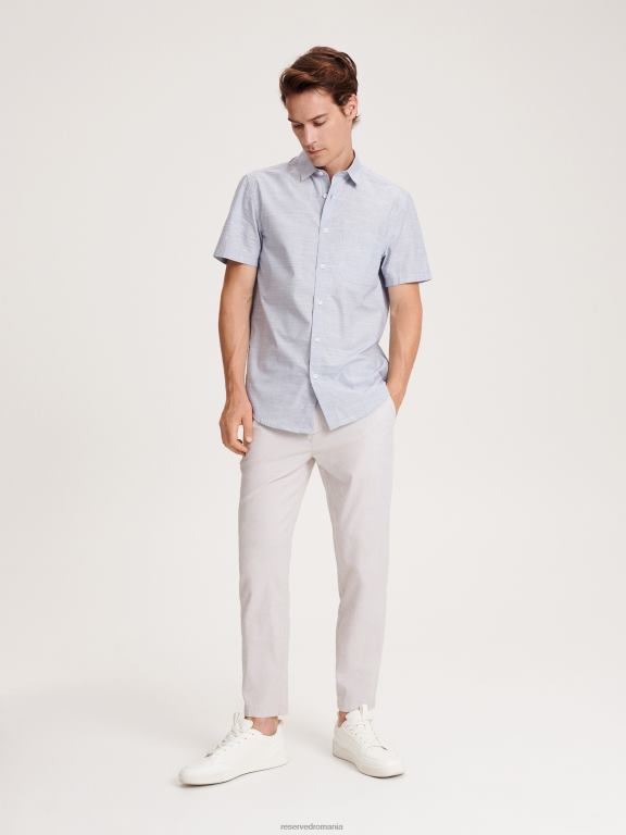 indigo Reserved bărbați îmbrăcăminte cămașă cu potrivire obișnuită 648HZ1389