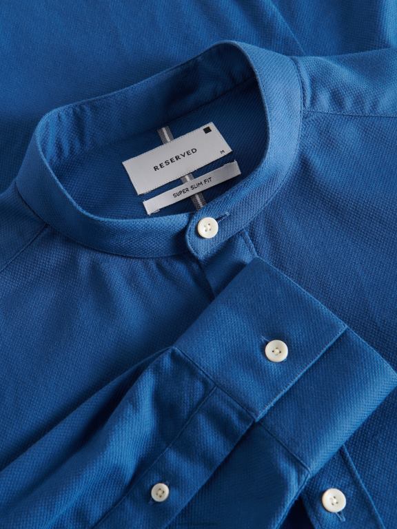 indigo Reserved bărbați îmbrăcăminte cămașă din bumbac egiptean 648HZ1410