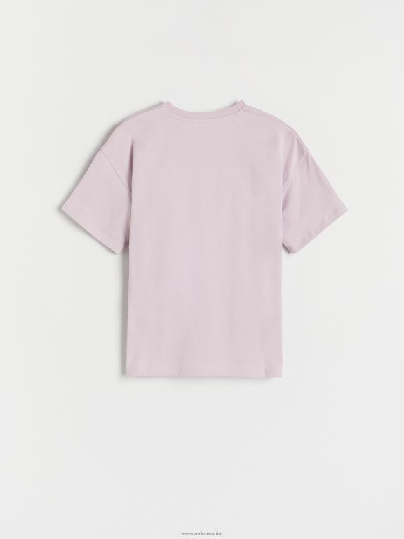 lavandă Reserved fetelor îmbrăcăminte tricou cu imprimeu 648HZ1821