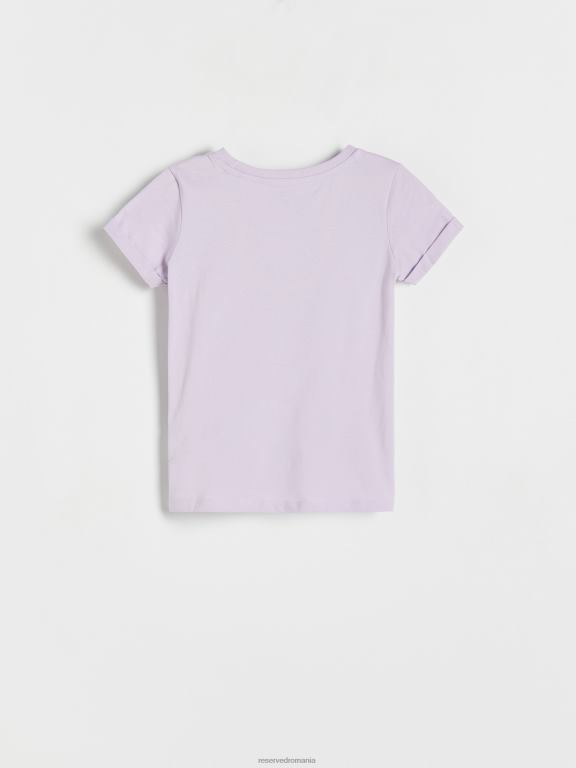 lavandă Reserved fetelor îmbrăcăminte tricou din bumbac cu imprimeu 648HZ1877