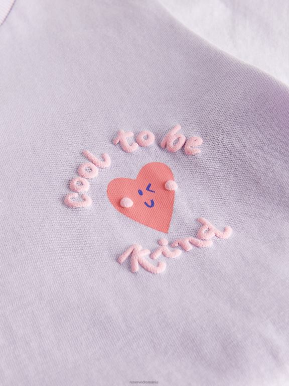 lavandă Reserved fetelor îmbrăcăminte tricou din bumbac cu imprimeu 648HZ1877
