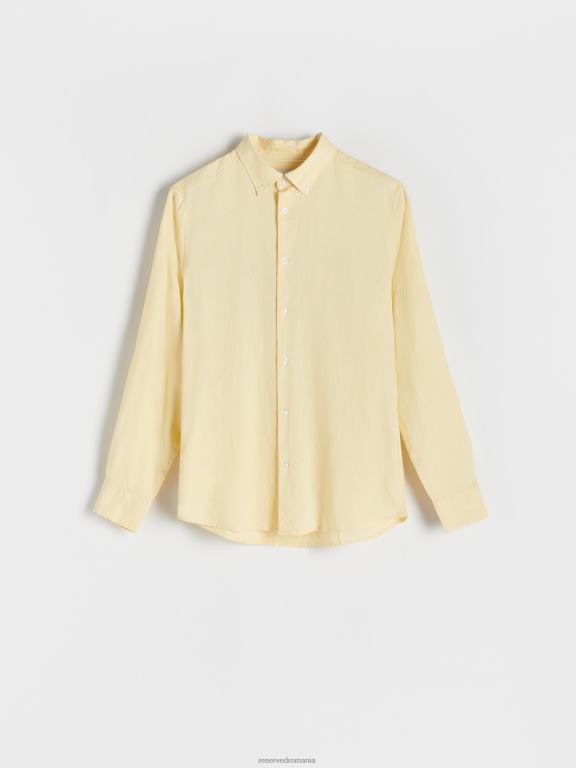 lumină galbenă Reserved bărbați îmbrăcăminte cămașă slim fit 648HZ1368