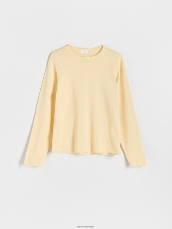 lumină galbenă Reserved bărbați îmbrăcăminte pulover din bumbac 648HZ1137