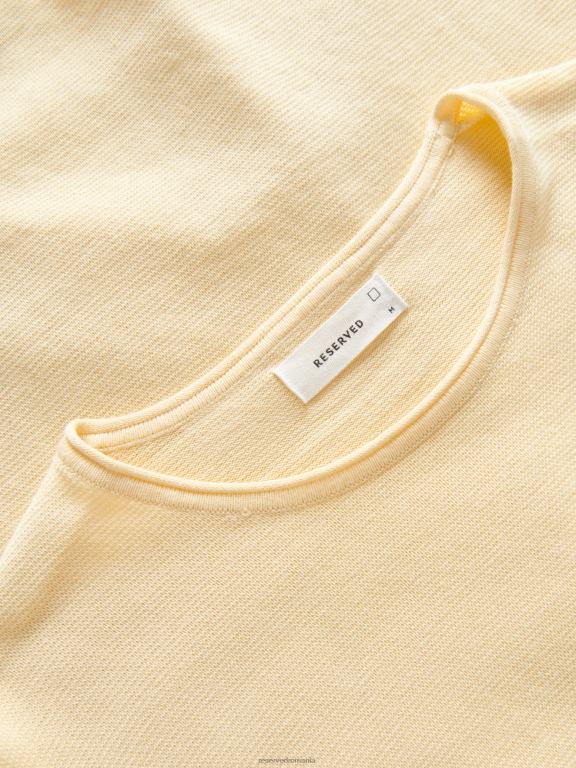 lumină galbenă Reserved bărbați îmbrăcăminte pulover din bumbac 648HZ1137