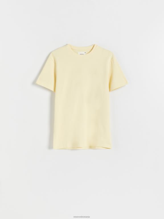 lumină galbenă Reserved bărbați îmbrăcăminte stil de modă tricou cu potrivire obișnuită 648HZ1264