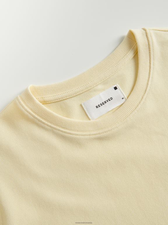 lumină galbenă Reserved bărbați îmbrăcăminte stil de modă tricou cu potrivire obișnuită 648HZ1264