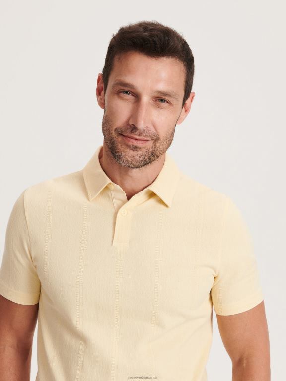 lumină galbenă Reserved bărbați îmbrăcăminte tricou polo cu talie regulată 648HZ1341