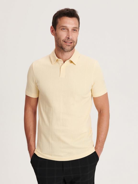 lumină galbenă Reserved bărbați îmbrăcăminte tricou polo cu talie regulată 648HZ1341