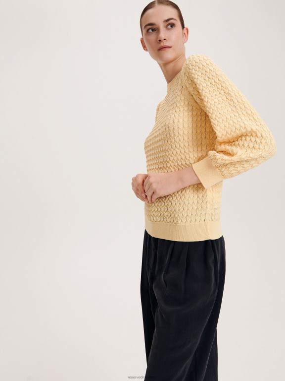 lumină galbenă Reserved femei îmbrăcăminte bluză din jerseu 648HZ167