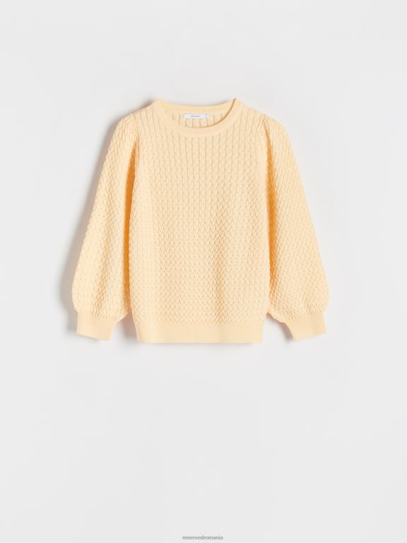 lumină galbenă Reserved femei îmbrăcăminte bluză din jerseu 648HZ167
