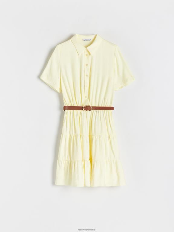 lumină galbenă Reserved femei îmbrăcăminte rochie cămașă mini 648HZ65