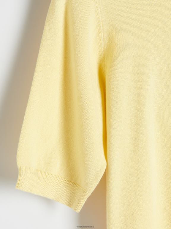 lumină galbenă Reserved femei îmbrăcăminte top bogat în viscoză 648HZ308