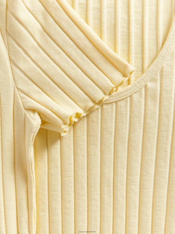 lumină galbenă Reserved femei îmbrăcăminte tricou slim fit 648HZ440