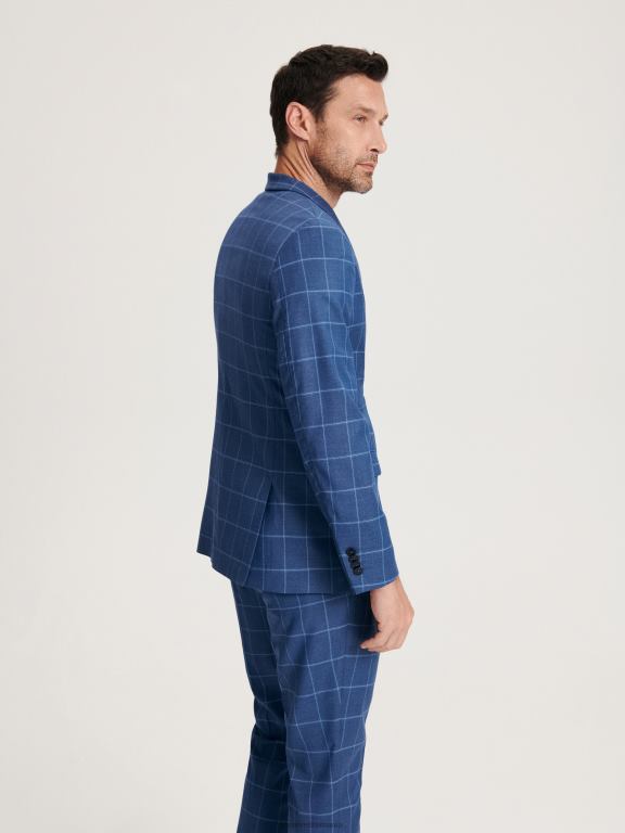 marina Reserved bărbați îmbrăcăminte blazer cu carouri slim fit 648HZ1618