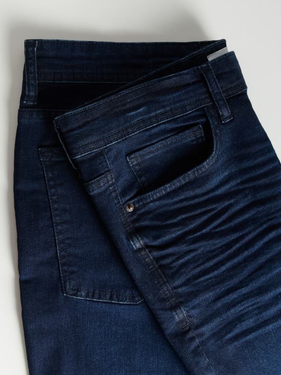 marina Reserved bărbați îmbrăcăminte blugi subțiri cu efect de spălare 648HZ1553