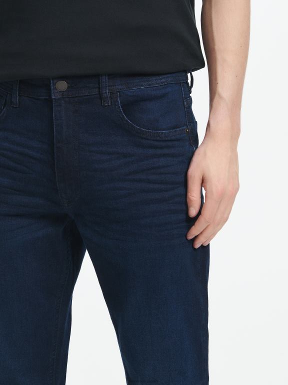 marina Reserved bărbați îmbrăcăminte blugi subțiri cu efect de spălare 648HZ1554