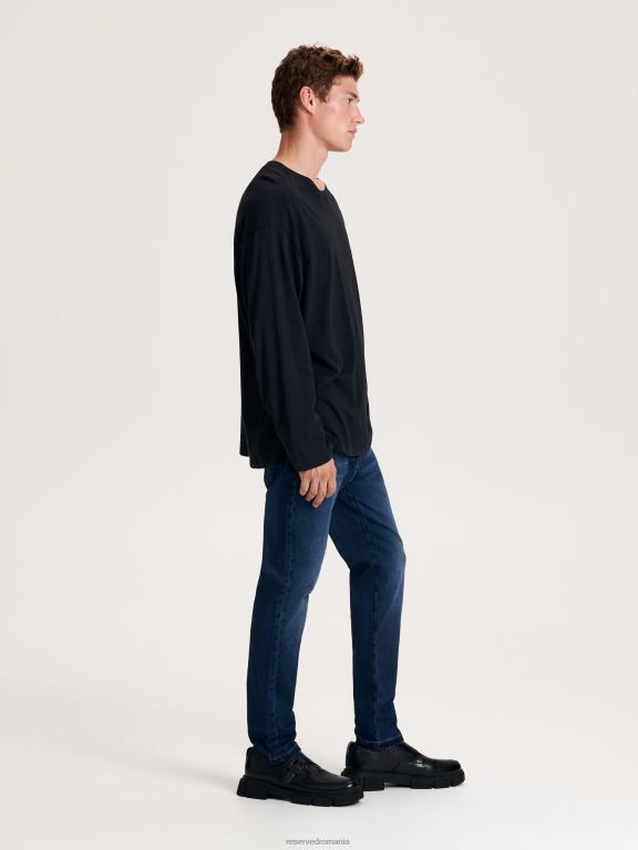 marina Reserved bărbați îmbrăcăminte blugi subțiri cu efect de spălare 648HZ1555